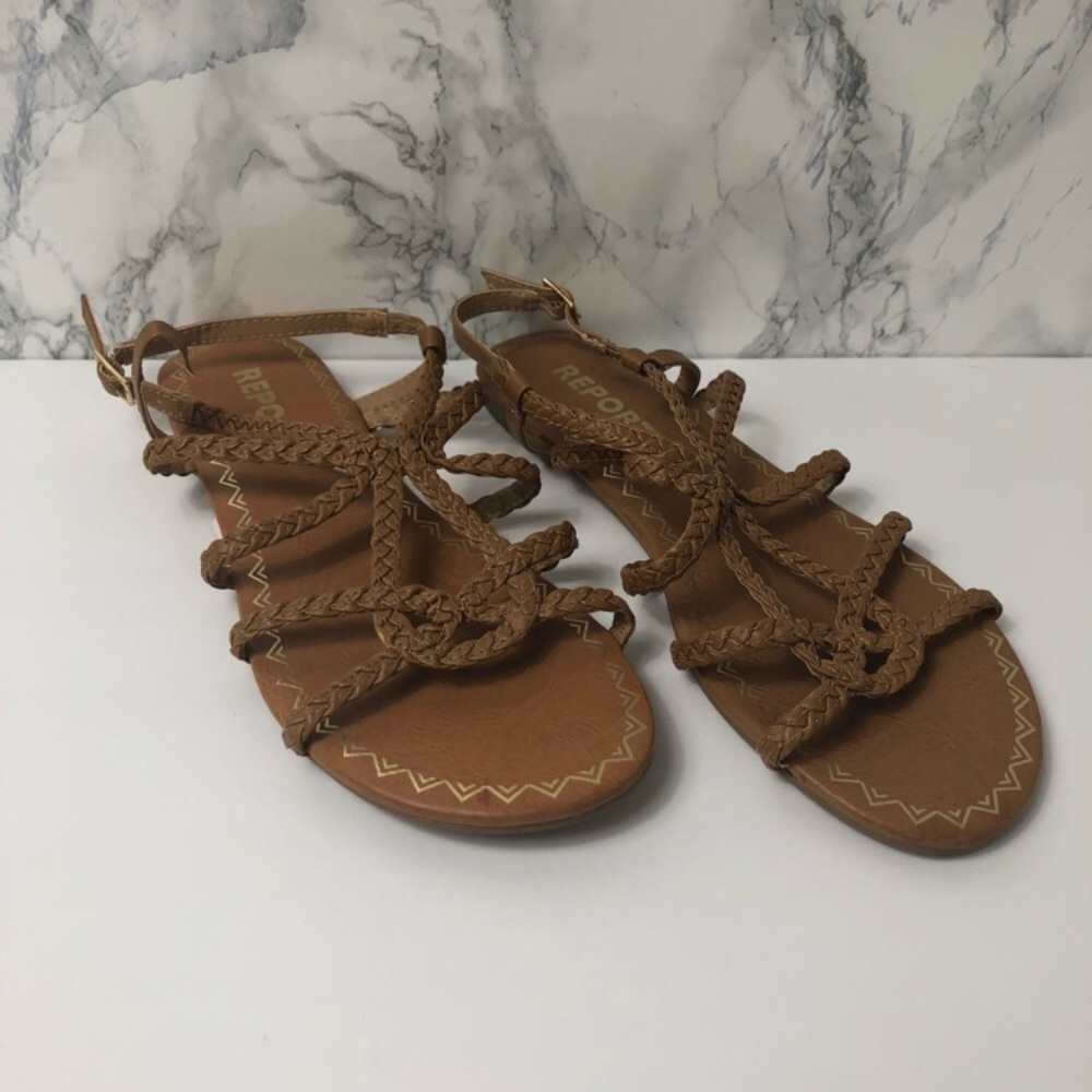 Report Gina Gladiator Braided Sandals